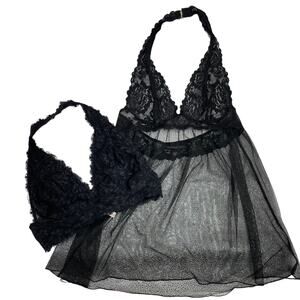 Lingerie Bundle Victoria Secret Babydoll Nightie Free People Bralette Med Black